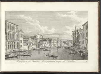 Ansicht des Canal Grande und Palazzo Flangini in Venedig
