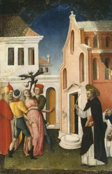 Der heilige Petrus Martyr exorziert eine von einem Teufel besessene Frau