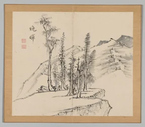 Doppelalbum mit Landschaftsstudien nach Ikeno Taiga, Band 2 Blatt 21, 18. Jahrhundert