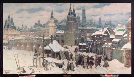 Moskau im 17. Jahrhundert, die Allheiligenbrücke