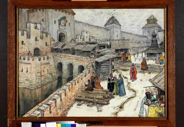Moskau im 17. Jahrhundert, Buchhändler auf der Brücke des Erlöser-Christus
