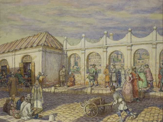 Die Steinbrücke zur Zeit von Peter I., 1901