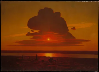 Roter Sonnenuntergang am Dnepr