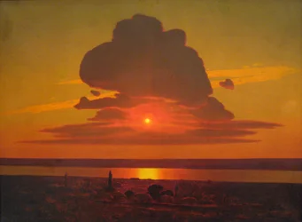 Roter Sonnenuntergang am Dnepr