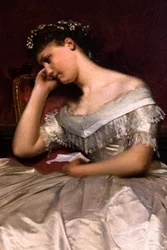 Trop tard ou la Lettre, vor 1885, (Detail)