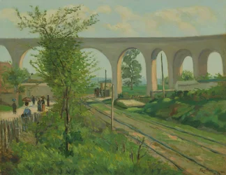 Das Aquädukt von Arcueil am Bahnübergang von Sceaux