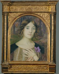 Dame mit Windblume