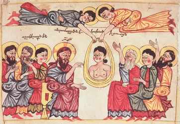 Heilung der Kranken aus einem Evangelium, ca. 1200