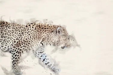 Anmutiger Aquarell Leopard