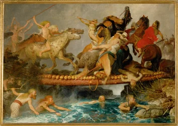 Kampf auf einer Brücke