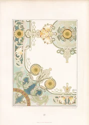 Elegantes Eckornament mit Sonnenblumenmotiven