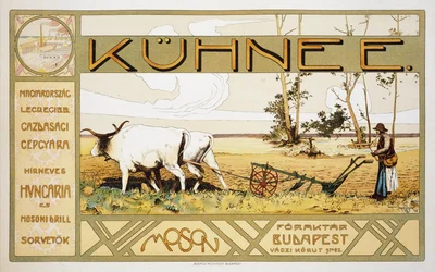Reproduktion eines Posters zur Werbung für Kuhnee Agricultural Manufacturers, 1899
