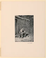 Onkel Remus an der Tür seiner Hütte