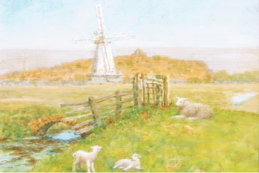 Die Windmühle, Rye, Sussex, Postkarte, 1970er Jahre