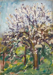 Mandelblüte an einem abfallenden Rand, ca. 1910