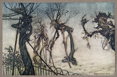 Eine Holunderbeere humpelte über den Weg und blieb stehen, um mit einigen kleinen Kindern zu plaudern ..., aus Peter Pan in den Kensington Gardens von J. M. Barrie (1860-1937), veröffentlicht 1906