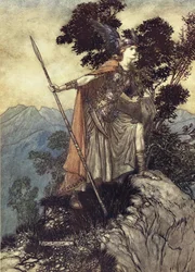 Brunhilde. Illustration für Das Rheingold und Die Walküre von Richard Wagner, 1910