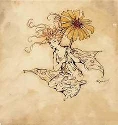 Gänseblümchen-Fee, Illustration aus Peter Pan in Kensington Gardens von J.M. Barrie, veröffentlicht 1912