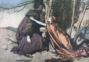 Vater! Vater! Sag mir, was dir fehlt. Illustration für Das Rheingold und Die Walküre von Richard