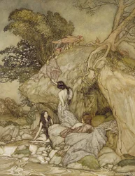 Mädchen an einem Bach, 1906