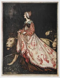 Illustration aus Die Dame und der Löwe