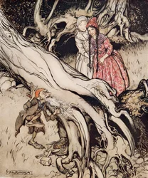 Schneeweißchen und Rosenrot, aus Brüderchen und Schwesterchen und andere Märchen der Brüder Grimm, veröffentlicht 1917