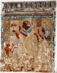 Kunst Ägypten: Festtagskostüme. College ähnlich aus dem Grab von Nefer-Hotep in Theben