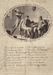 FERDINAND VII von Spanien (1784-1833). König von Spanien (1808-1833). Gefangenschaft von Fernando VII in Frankreich. Radierung. SPANIEN. ANDALUSIEN. CADIZ. San Fernando. Städtisches Historisches Museum