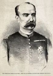 PRIMO DE RIVERA, Fernando (1831-1921). Spanischer Militär und Politiker. Fernando Primo de Rivera, der im Dritten Carlistenkrieg kämpfte. Gravur.