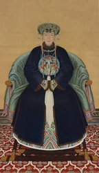 Porträt von Lady Wanyan, Hauptfrau von Prinz Hongming (1705-1767)
