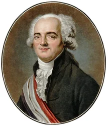 Porträt von Pierre Louis Manuel, französischer Politiker und Abgeordneter des Départements Seine im Nationalkonvent.