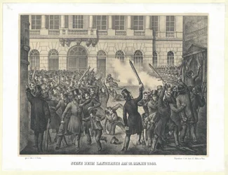 Szene im Landhaus am 13. März 1848