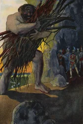 Odysseus und seine Gefährten in der Höhle des Zyklopen Polyphem