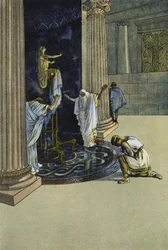 Orest wird von Apollo befohlen, nach Tauris zu gehen und die Statue der Artemis nach Athen zu bringen