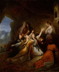 Griechische Frauen flehen die Jungfrau um Beistand an, 1826