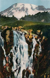 Myrtle Falls und Mount Rainier, ca. 1916