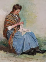 Frau beim Nähen