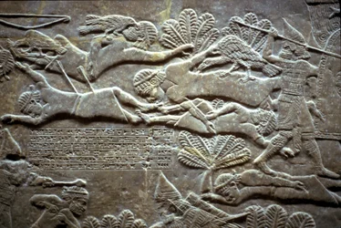 Assurbanipal in der Schlacht von Til-Tuba, 650-620 v. Chr.