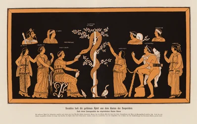 Herakles stiehlt die goldenen Äpfel aus dem Garten der Hesperiden
