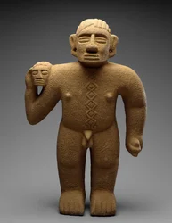 Stehender Krieger mit Trophäenkopf, Costa Rica, Späte Periode V - Frühe Periode VI, 700-1000