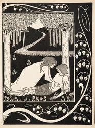 Wie Sir Launcelot von Dame Elaine erkannt wurde, 1894 (Gravur)