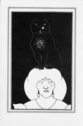 Illustration zu Edgar Allan Poes Erzählung „Der schwarze Kater“, 1894-1895