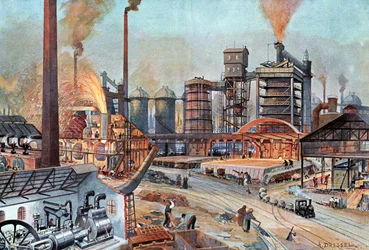 Stahlindustrie in Deutschland, ca. 1880 (Illustration)