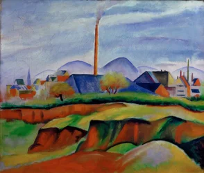 Landschaft mit Fabrik
