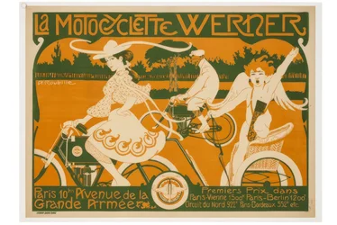 Das Motorrad Werner. Paris 10 Avenue de la Grande Armée. 1. Preis in Paris-Wien 1500 km, Paris-Berlin 1200 km