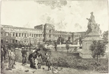 Die Ruinen des Palais des Tuilleries vor ihrem Abriss