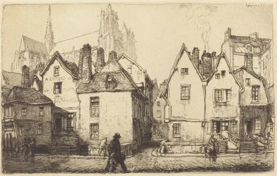 Alte Häuser in Amiens, 1907