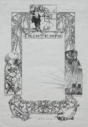 Pariser Almanach, 1897: Dekorativer Rand, Frühling