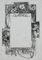 Paris Almanach, 1897: Dekorativer Rand, Sommer, 1897