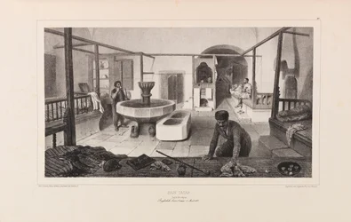 Tatarisches Bad, Ruheraum. Aus Voyage dans la Russie von Anatole de Demidoff, 1837